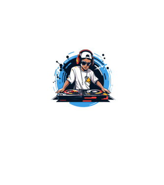 Dj minta fekete pólón