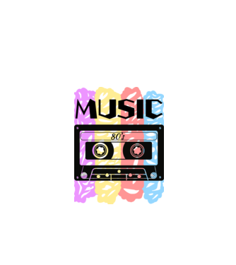 MUSIC  minta fehér pólón