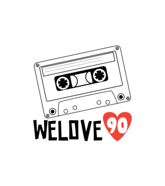welove 90s minta homokszín pólón