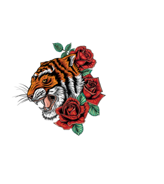 tigris minta fekete pólón