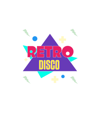 retro disco minta fehér pólón