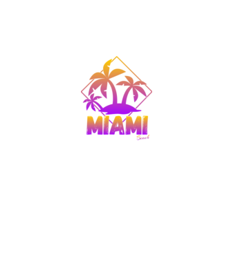 Miami beach minta fekete pólón