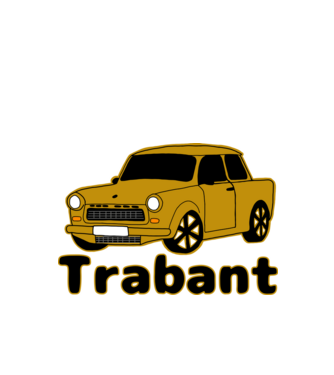 Trabant minta fekete pólón