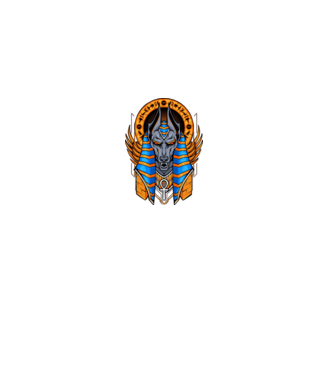 anubis minta fekete pólón