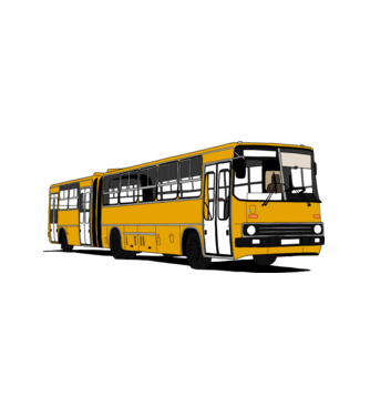 Busz minta fehér pólón