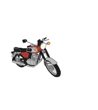 Jawa 350 minta világoskék pólón