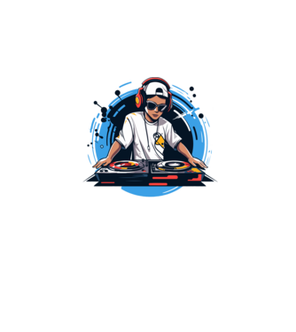 Dj minta fekete pólón