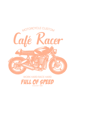 café racer minta fekete pólón