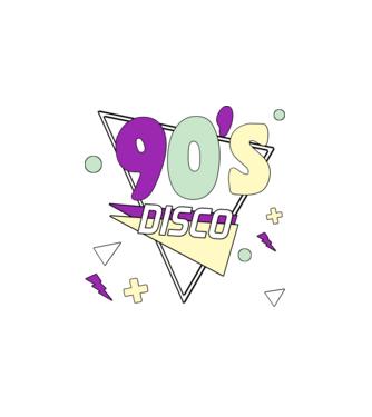 90s disco minta fehér pólón