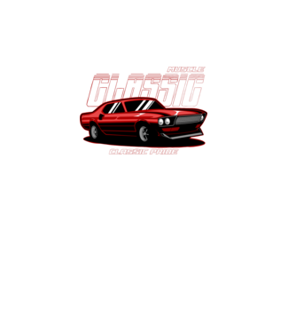 Muscle car minta fekete pólón