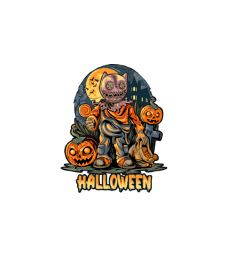halloween minta fehér pólón
