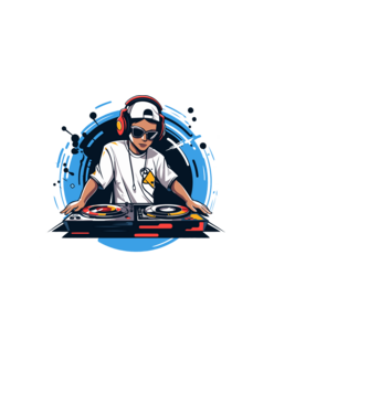 Dj minta fekete pólón