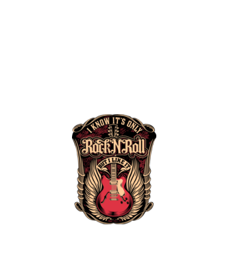 rock n roll minta fekete pólón