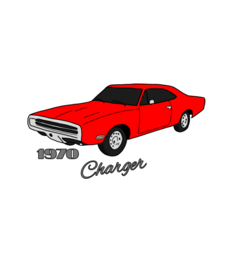 Charger minta fehér pólón