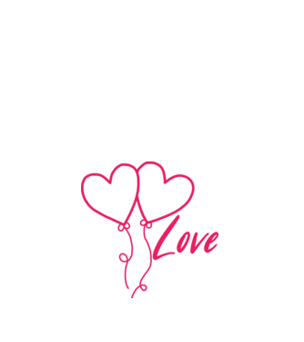 Love minta fehér pólón