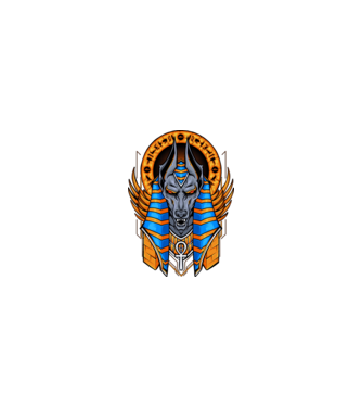 anubis minta homokszín pólón