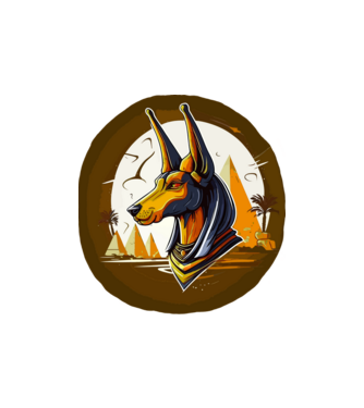 anubis minta homokszín pólón