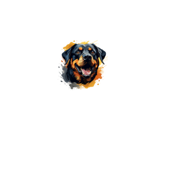 Rottweiler minta fehér pólón