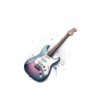 gitár minta fehér pólón