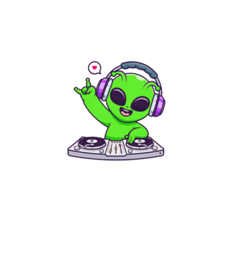 Dj minta fekete pólón
