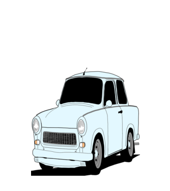 Trabant minta fehér pólón