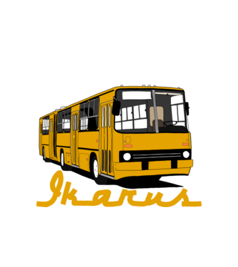 Busz  minta fehér pólón