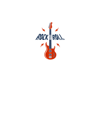rock and roll minta fehér pólón