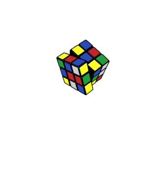 Rubik kocka  minta szürke pólón