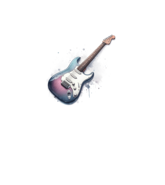 gitár minta fehér pólón