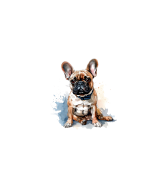 Francia bulldog  minta fehér pólón