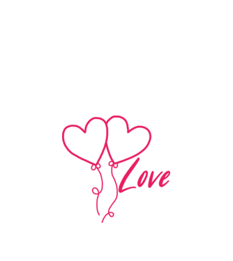 Love minta fekete pólón
