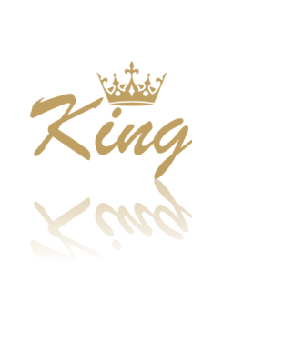 king minta fekete pólón