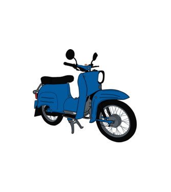 Simson Schwalbe minta fehér pólón