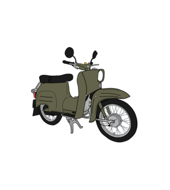 simson schwalbe minta fehér pólón