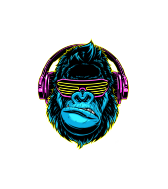 Gorilla  minta fekete pólón