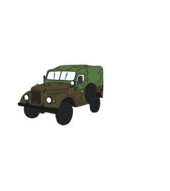 GAZ 69 minta fehér pólón