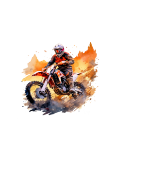Motocross minta fekete pólón