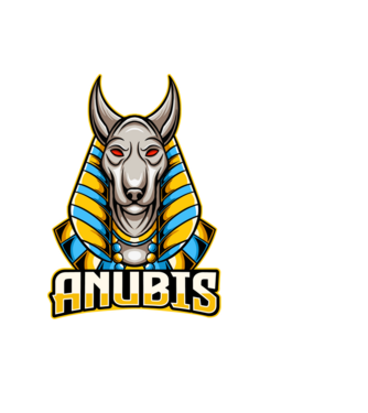 anubis minta világoskék pólón