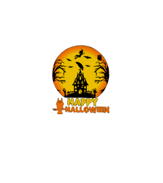 halloween minta fekete pólón