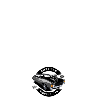 american muscle car minta fehér pólón