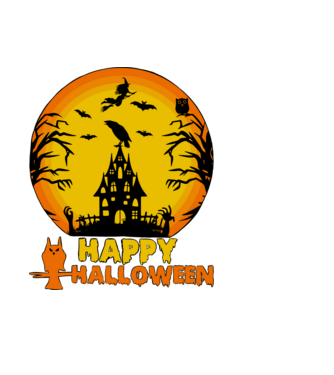 halloween minta fekete pólón