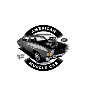 american muscle car minta homokszín pólón
