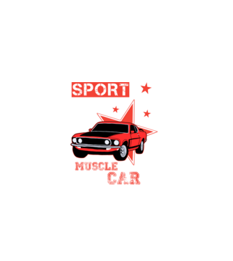 muscle car minta fekete pólón