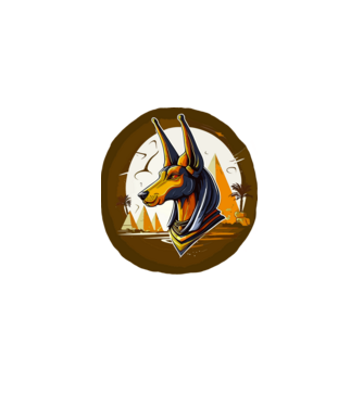 anubis minta homokszín pólón