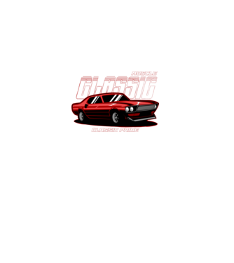 Muscle car minta fekete pólón