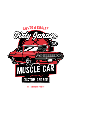 muscle car minta fekete pólón