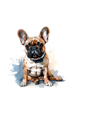 Francia bulldog  minta világoskék pólón