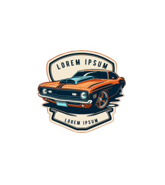 muscle car minta fehér pólón