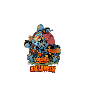 halloween minta fehér pólón
