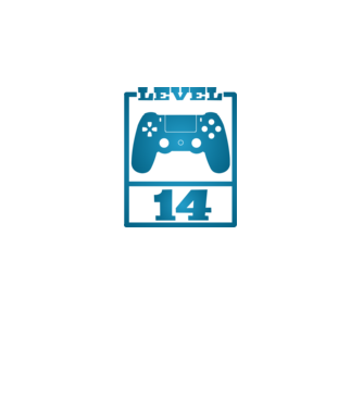 level 14 minta fekete pólón